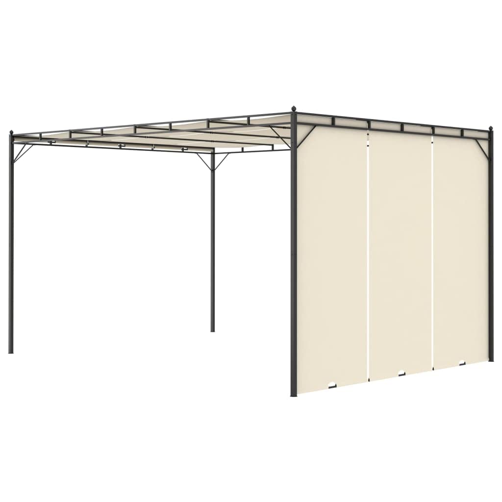 vidaXL Gazebo da Giardino con Tenda Laterale 4x3x2,25 m Crema