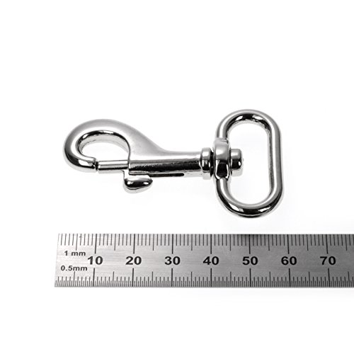Ganzoo Karabinerhaken mit Drehgelenk 58 mm, Wirbel-Bolzenkarabiner mit Drehkopf, 27 mm Öse, für Hundeleine, Halsband und Paracord 550, legierter Stahl, für Basteln und Outdoor, schwarz, 2 Stück