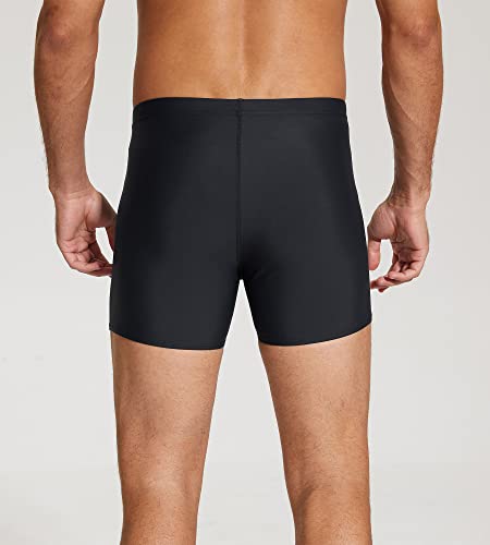 Devoropa Men's Athletic Swim Jammers Square Leg Compression Swim Brief Trainning Swimsuit Quick Dry Bathing Swimming Shorts Black 2Xl #TOP2