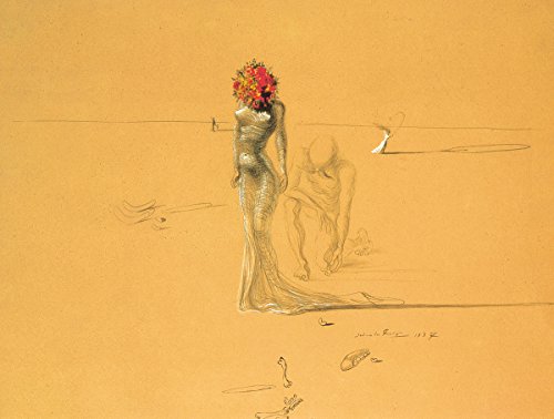 HUNTINGTON GRAPHICS Female Figure with Head of Flowers by Salvador Dali - Art Print/Poster 11x14 inches