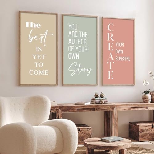 Image of kotart - Motivational Wall Decor Paintings| Painting for wall Hanging | Quotes Wall Decor Paintings | Motivational Quotes Poster With Frame | Wall Hanging Painting For Office Living Room Bedroom Set of 3 (13x25 inch, E)