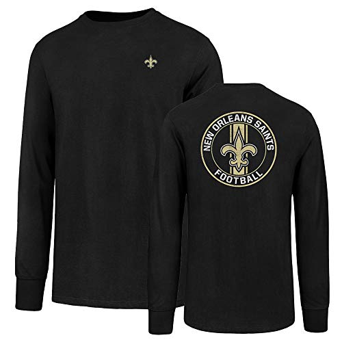 OTS NFL New Orleans Saints Men's Rival Long Sleeve Tee, Distressed Powell, Small
