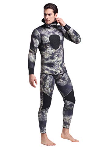 Nataly Osmann Men 5Mm Spearfishing Premium Camouflage Neoprene Wetsuit Scuba Diving Suit Hoodie Snorkeling Suits #TOP5