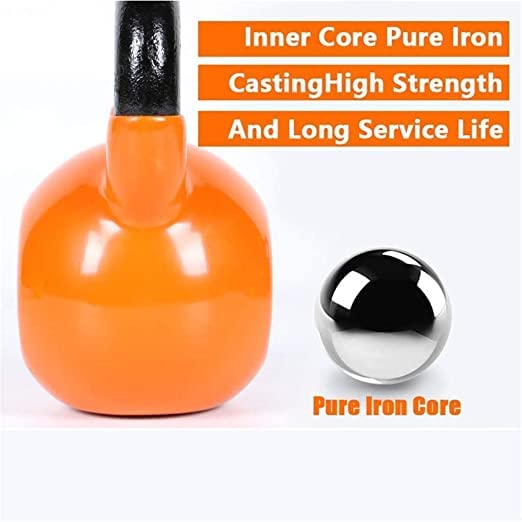 Image of Vinyl Coated Solid Kettlebell for Gym Exercises 18kg Kettlebell for Strength|Fitness|Kettle Bell for Home Gym (Orange) (18 KG)�