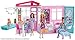 Barbie - Casa amueblada pleglable con cocina, piscina, dormitorio y lavabo con...