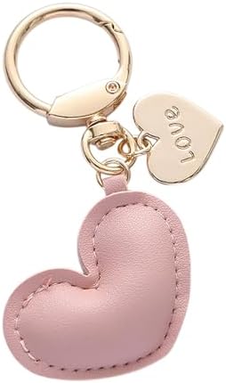 Leather Heart Keychain Heart Key Ring Car Key Purse Accessories Charms Valentines Gift for Women image 5