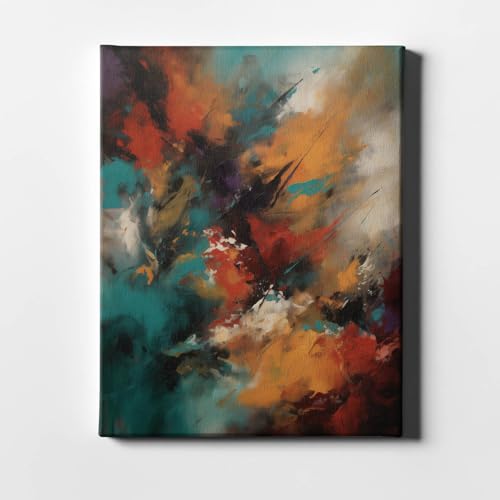 Composition abstraite en bleu vif et noir Spiffing Prints - Tableau encadré Extra Large - 3