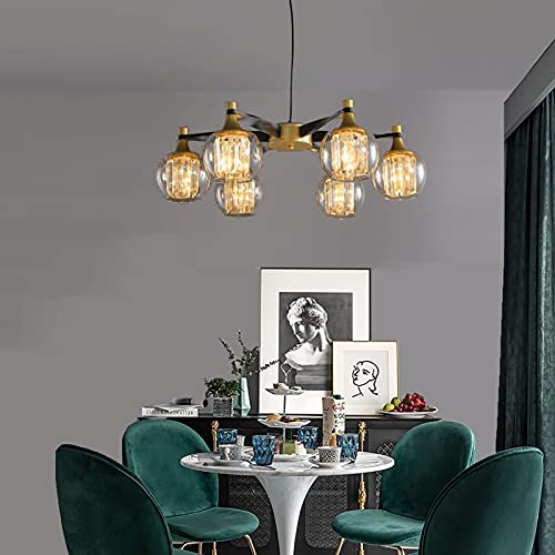 Plafonnier noir réglable 8 lumières pour grand salon moderne - 5