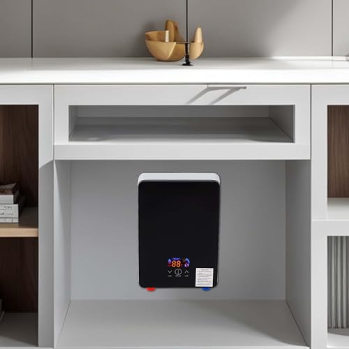 Chauffe-eau électrique instantané - 6500 W 220 V - Mini chauffe-eau avec pommeau de douche - Portable - Avec affichage LED - Noir – Image 5