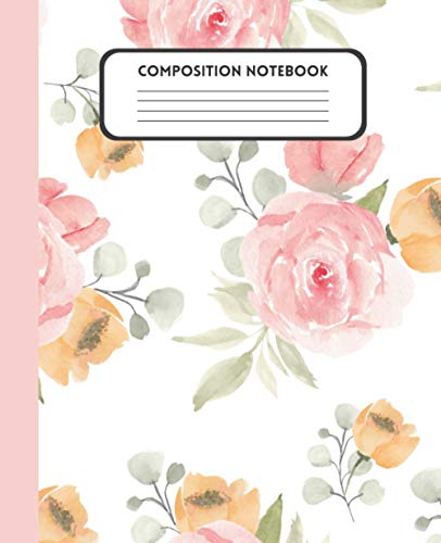 Rose Composition Notebook Wide Ruled: Wide Blank Notebook | Novelty Pattern Rose Gift