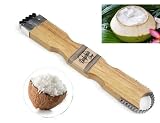 Dolphin Shop Coconut Grater Scraper Shredder For Fresh Coconut Meat vegetables fruits Wooden Handheld Hand Held Kitchen Indoor Outdoor Portable Size 7.5 X 1.4 X 0.5 Inches 1 Pc