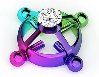 Women's Fake Nipple Rings,Adjustable Clip Non Perforated Fake Nipple Ring, Stainless Steel Zircon Breast Ring Jewelry, Non Perforated Human Jewelry, Women's Products (Color)