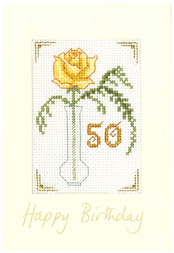 Lifetime Samplers & Decorative Textiles Topaz Birthday Card for Any Age - Complete Cross Stitch kit with All Numbers & a Clear Colour Chart