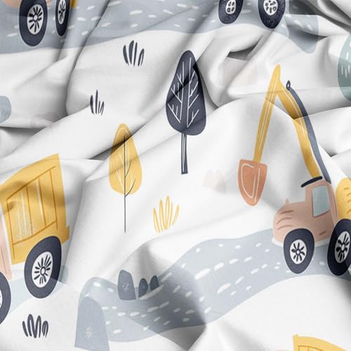Housse de couette 220x240 cm pour lit double motif engins de chantier - 7