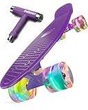 Skateboard Kinder ab 5 Jahre 56 cm Mini Cruiser Skateboard mit Leuchtrollen LED Rollen Anfänger Mädchen Jungen Kinderskateboards Kinder Skateboard Kinder ab 6 Jahre Skateboard Kinder ab 8 Jahre 9 10