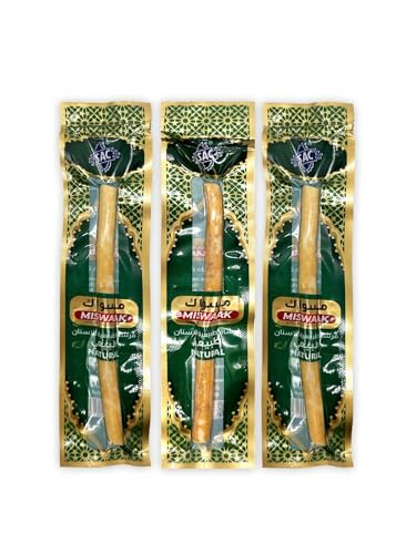 Hometimestore Cepillo de dientes Natural Miswak Libre de Químicos, Ecológico y Portátil, Cuida Tus Dientes sin Residuos Plásticos, 3 piezas