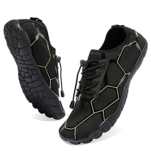 Josaywin Water Shoes for Men Quick Dry Barefoot Aqua Socks for Sports Swim Diving Surf Pool Beach Walking Shoes Size 16(C-Black) by Josaywin - Used condition - US$24.07