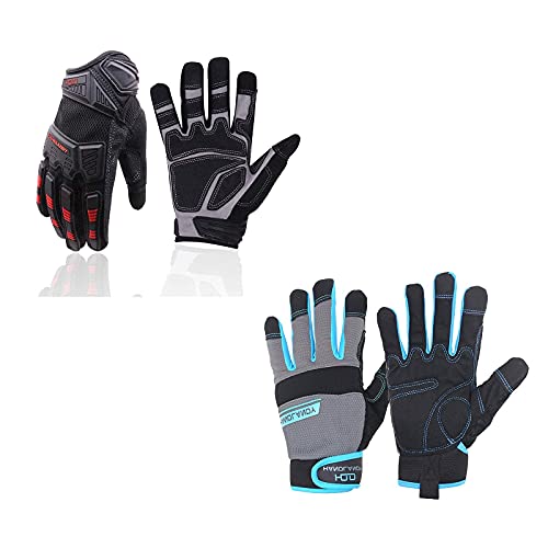 Handlandy Touchscreen Work Gloves Mens Women & Tpr Impact Reducing Working Gloves L #TOP21