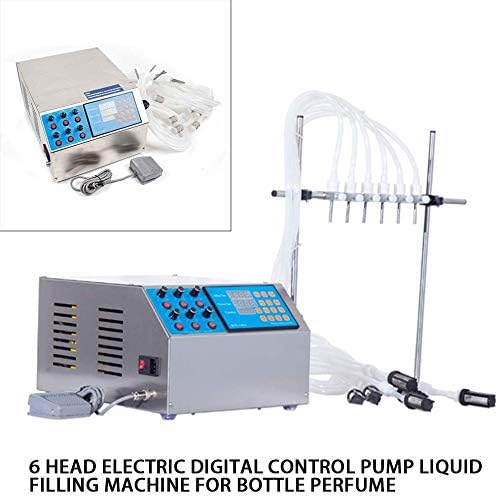 Miniatura 7 de Máquina de llenado de líquidos de 0.0-169.1 fl oz Boquillas de 6 cabezales Máquina de llenado de botellas de control digital semiautomático Máquina