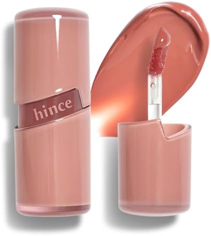 HINCE Raw Glow Lip Tint - Stain Glazed, Glossy Dewy Lip Gloss, Non Sticky & Long Wearing for Natural Glass Glow, Hydrating, Moisturizing Liquid Lipstick, Vegan, 0.13 fl.oz. (BARE, 01)