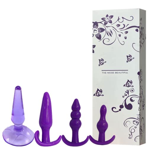 Kit com 4 Plugs Anais com Diferentes Diâmetros na Cor Roxa