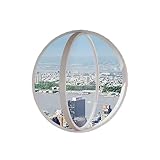 Fenêtre hublot rotative à 360° avec Verre trempé, fenêtre Ronde en Aluminium à Montage affleurant, fenêtre à battant pivotante pour Maison, fenêtre ventilée de Remplacement (Blanc, 100 cm/39