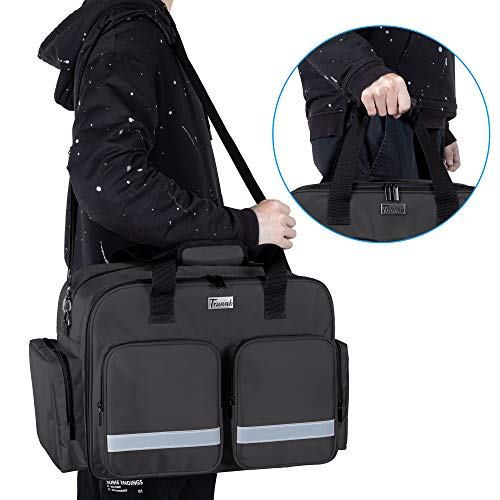 Trunab Medical Bag Empty First Aid Bag For Nurse, Doctor, Paramedic, Home Care Nurse Bag With Padded Layer For Laptop, Bag Only, Patented Design, Black #TOP5