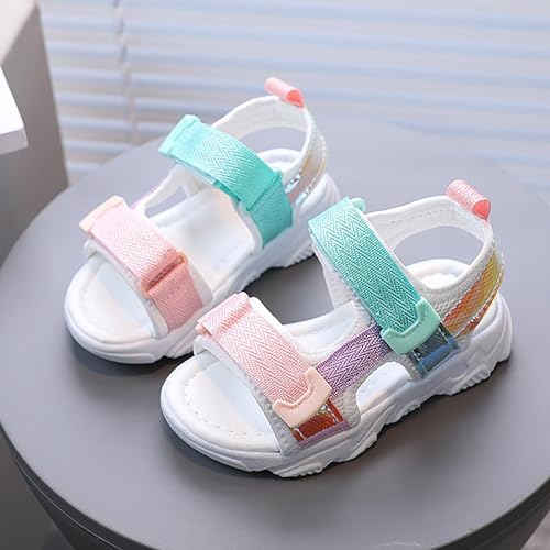 IWIHMIV Girls Comfortable Sandals Kids Outdoor Flat Sandals Non Slip Open Toe Summer Flower Casual Beach Shoes3