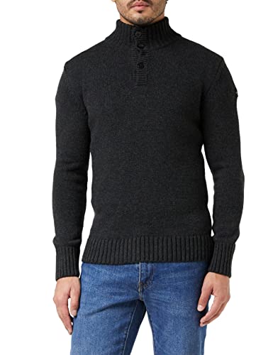Pull Schott Homme Ref 51238 Naturel - Beige col rond classique en maille confortable