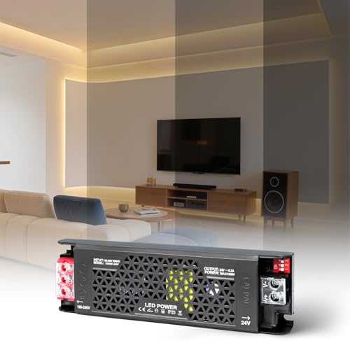 KSIBNW 24V Dimmable LED Driver 150W, Transformer 220V AC to 24V DC 6.2A Power Supply Constant Voltage Adapter Ultra Thin Low Voltage Transformer for 24 Volt LED Lights, Bulbs and Displays