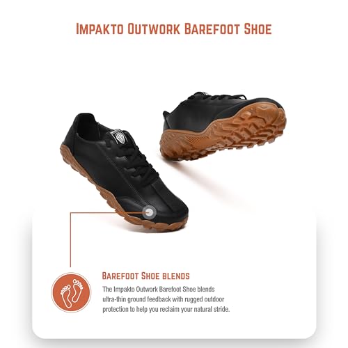 Image of Impakto Outwork Men's Barefoot Shoes | Wide Toe Box Lightweight Shoes for Trainning, Running & Workout | Minimalist Zero-Drop for Natural Movement | Anti-Skid & Flexible Rubber Sole