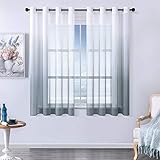 voile d'ombrage triangulaire Besonderes Design: Leichte, gut verarbeitete Gardine machen den Raum heller, als herkömmliche Gardinen. Der Farbverlauf auf dem Tüllvorhang wirken elegant, romäntisch und angenehmen. Die Menschen fühlen sich wohl durch die Vorhänge mit dem Sonnlicht und der Brise, der sofortige Druck zu reduziern und die Menschen zu entspannen. Die transparente Vorhängen bringen Ihnen nicht nur Komfort und Eleganz, sondern auch Privatsphäre