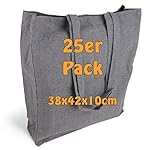 isacord 40 amann 25 große Baumwolltaschen mit Seiten- und Bodenfalte und zwei langen Henkeln