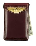 Palm West Leather Minimalist Leather Money Clip Wallet with RFID Blocking Technology, Dark Cherry