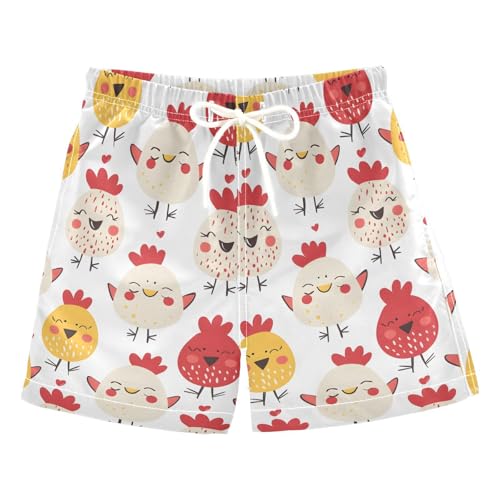 senya Cute Chicken Face A Boys Swim Trunks Toddler Shorts Swimwear Boardshorts Multicoloured