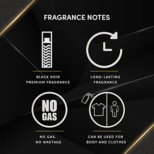 Image of Layer'r Shot Black Noir Fragrant Body Spray For Men -2 x130ml Each | Long Lasting & Skin-Friendly Premium Fragrance | Perfect For all occasions | For Men