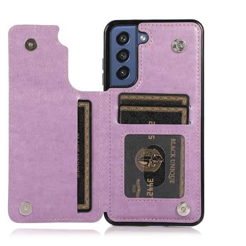 Portefeuille à Rabat en Cuir Violet LVTFCO Samsung Galaxy A53 Housse Protection Porte-Carte