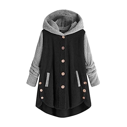 Abrigo de Invierno Ropa de Franela Sudaderas Mujer con Capucha Negras con Bolsillos, Sueter Mujer Otoño de Caliente Jerseis Mujer Baratos Oversized Hoodie Cárdigans Hoodies-Sudadera con Capucha S-XXL