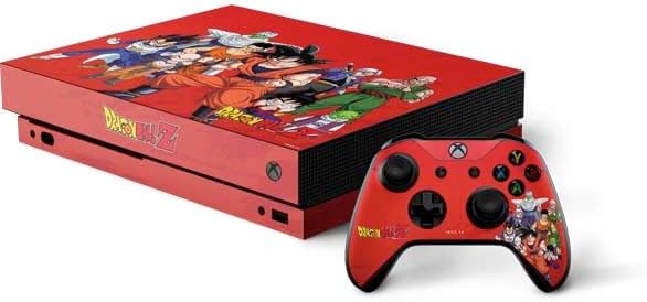 Skinit Decal Gaming Skin Compatible with Xbox One X Bundle - Officially Licensed Dragon Ball Z Group Design