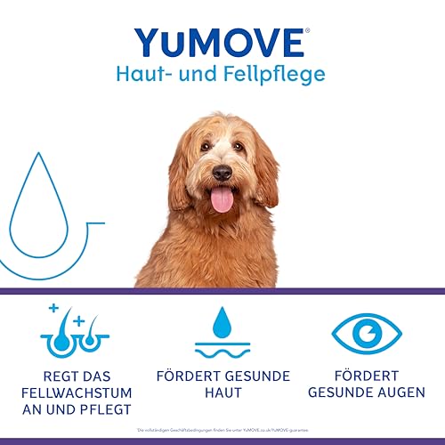 YuMOVE Haut Und Fell Hund Öl 500 ml - Für Showhunde & alle Rassen - Fördert glänzendes Fell und gesunde Haut bei Hunden - Mit Omega-3 und -6 - Kaltgepresste Öle für natürliche Hautpflege bei Hunden