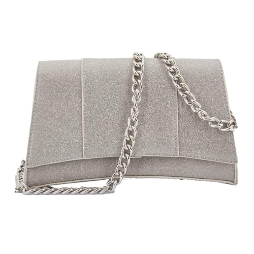 Pochette de soirée Menbur 85267M bolso fiesta glitters argent rigide avec chaîne
