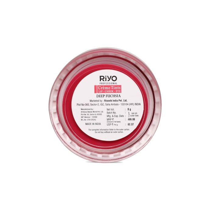 Riyo Professional Lip and Cheek Tint - Dark Pink | Lip Tint for Women | Creme Based | Natural & Organic | 8 gm - Image 5