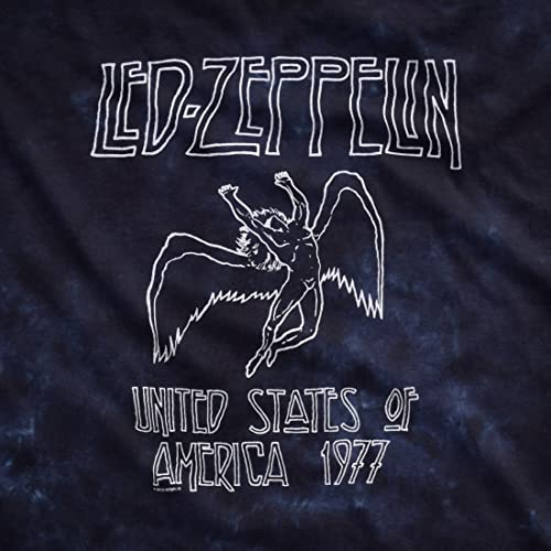 Liquid Blue Men's Led Zeppelin USA Tour '77 T-Shirt, Black