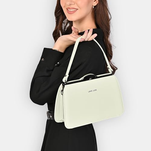 Image of Lavie Luxe Women's Book Satchel Frame Satchel Handbag | Satchel Bag for Work | Ladies Purse | Stylish Shoulder Bag | Gift For Women
