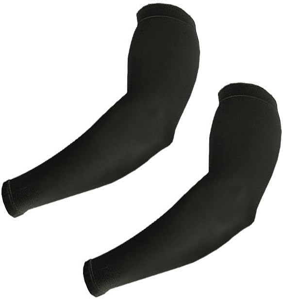 Steel Cooler UV Protection Arm Cooling Sleeve for Sports & Outdoor Activities-1 Pair (Black)