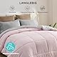 BEDSURE Bettdecke 155x220 Ganzjahresdecke Steppdecke - Bettdecke Ohne Bezug 155x220cm 300GSM - 4 Jahreszeiten Bettdecken Wende Rosa/Grau, Weiche Warm Duvet Schlafdecke für Allergiker