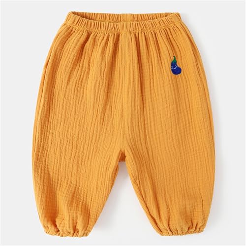 Toddler Boys Girls Cotton Sweatpants Unisex Lightweight Baggy Wide Leg Elastic Waist Trousers Fruit Print Solid Pants2
