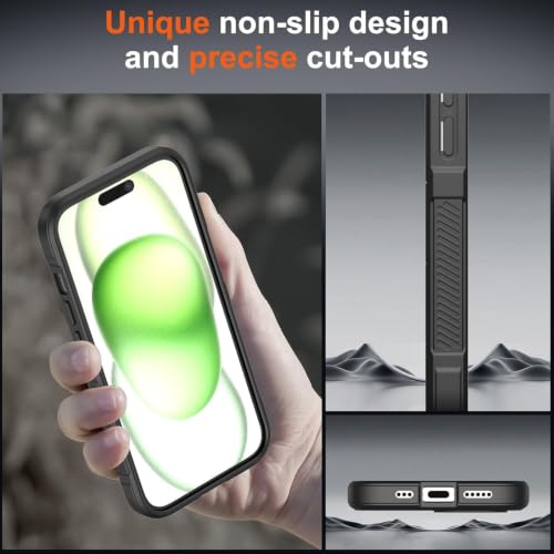 Image of ShieldTech AirGuard Series Back Cover Case for Apple iPhone 14 Plus | Microfiber Lining | Airbag Cushion Drop Protection | Shockproof Silicone Cover Case | Anti Slip Grip - Black for iPhone 14 Plus