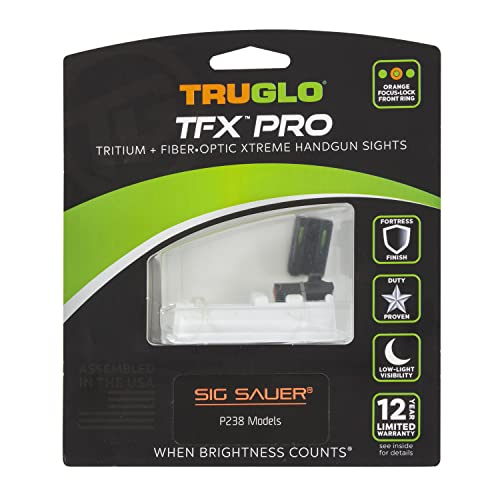 Image of Truglo TFX PRO Handgun Sight, Glowing Shock Proof Tritium and Fiber Optic Night Sight for Handguns, Compact, Durable, and Snag Free Sight