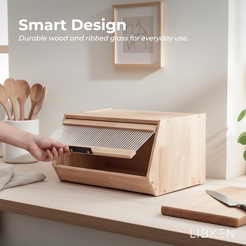 Bread-Box--Durable-Wooden-Bread-Bin-with-Secure-Plastic-Lid-Scandinavian-Inspired-Design-for-Kitchen-Countertop--Stylish-Storage-for-Bread-Pastries